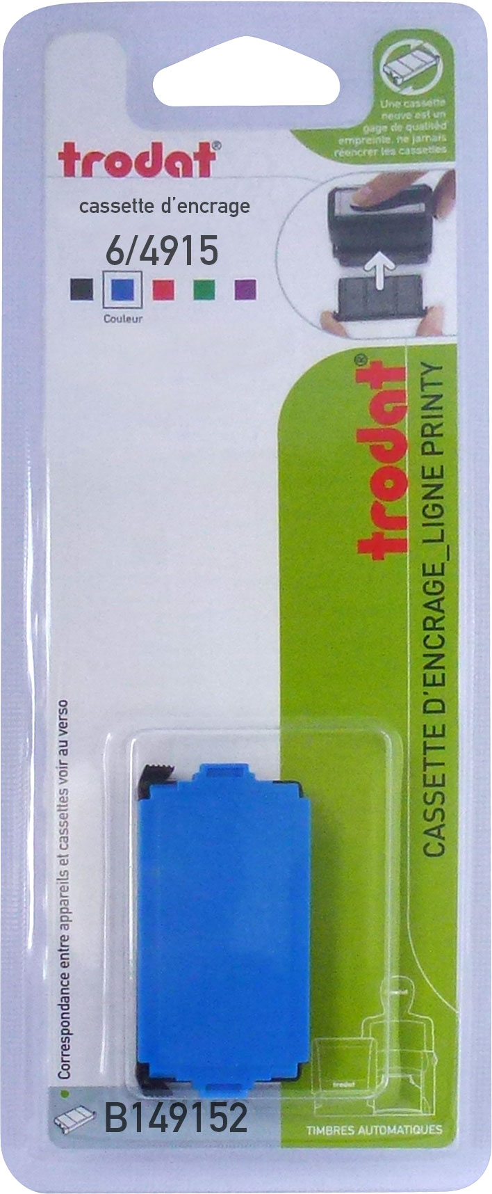 Trodat - Encrier 6/4915 recharge pour tampon Printy 4915 - bleu