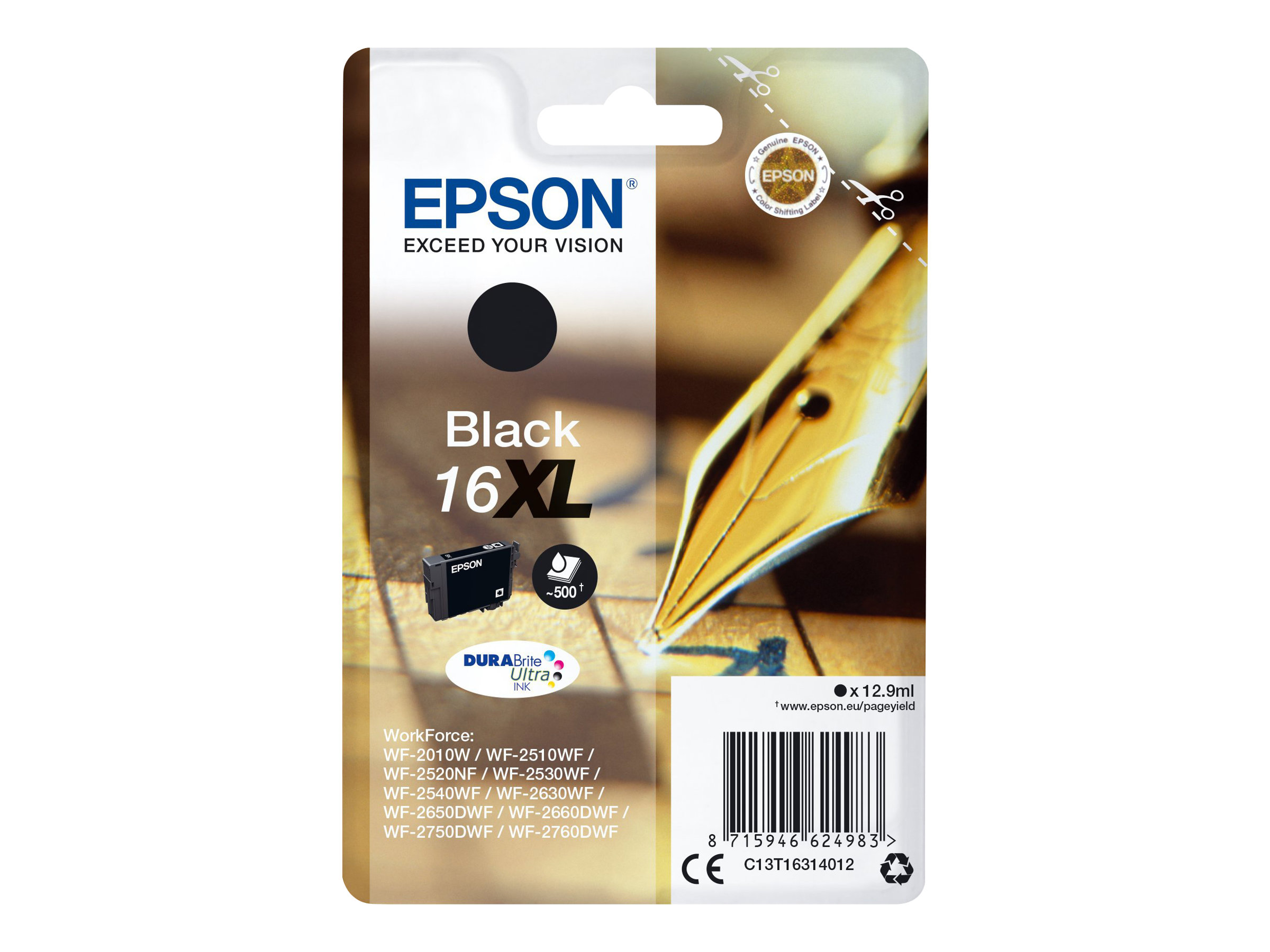 Cartouche Epson Bureau Vallee Epson 16XL Stylo Plume - noir - cartouche d'encre originale Pas Cher
