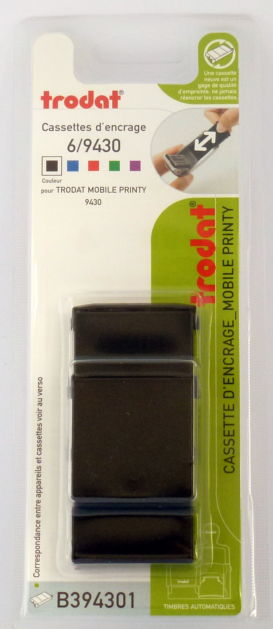 Trodat - 3 Encriers 6/9430 recharges pour tampon Mobile Printy 9430 - noir