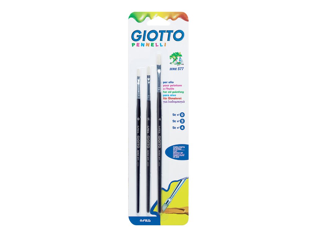 Giotto - Pack de 3 pinceaux brosses - N°0,2,4