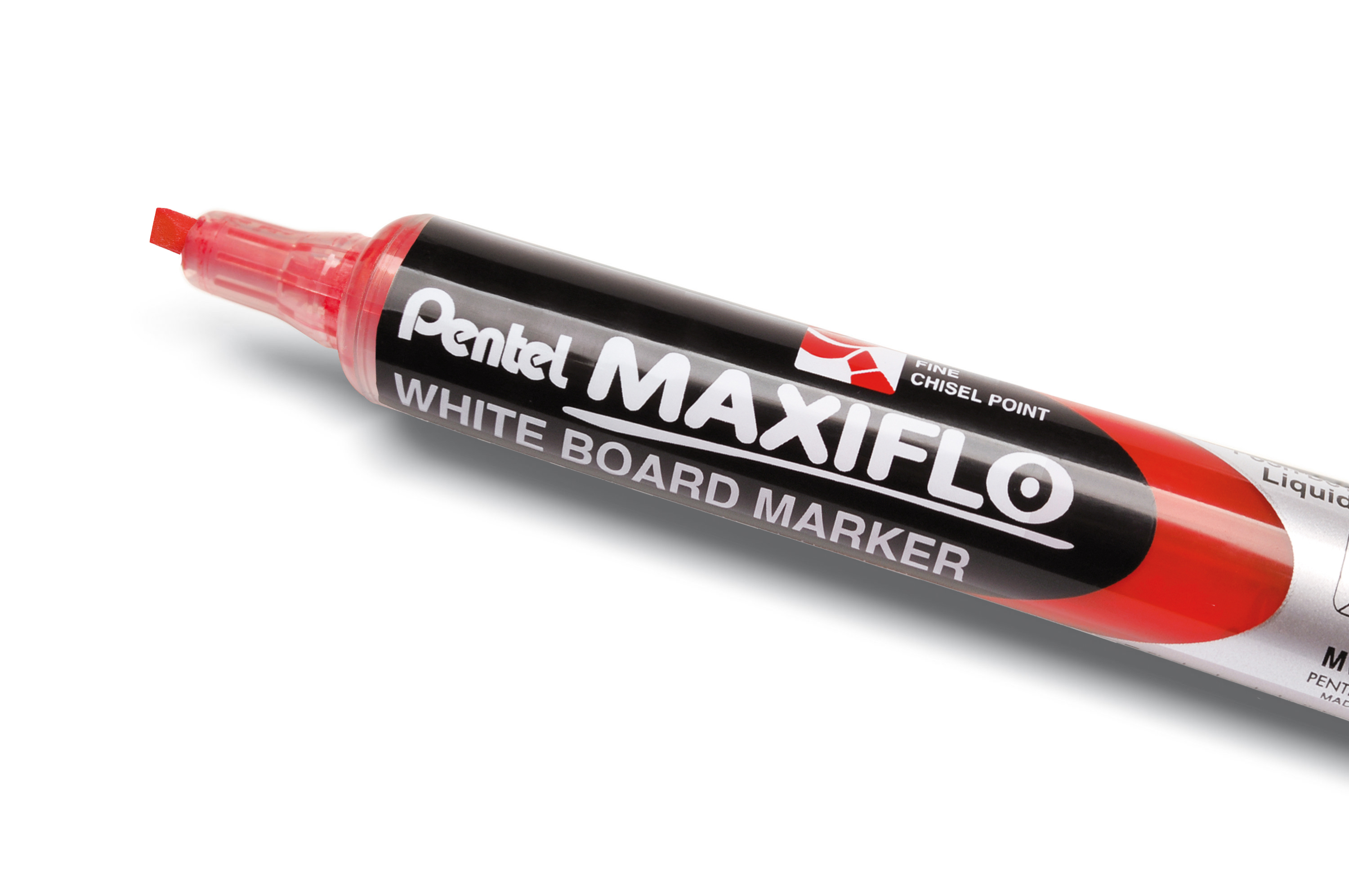 Pentel MAXIFLO - Marqueur effaçable - pointe biseau - rouge