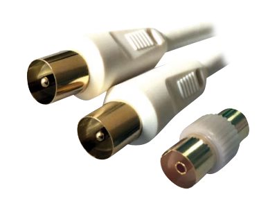 MCL Samar - câble d'antenne 90dB (M)/(M) 9,5 mm + adaptateur (F)/(