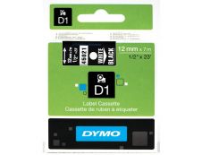 Dymo D1 - Ruban d'étiquettes auto-adhésives - 1 rouleau (12 mm x 7 m) - fond noir écriture blanche 