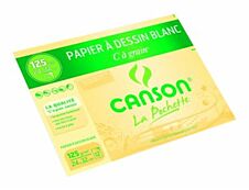 Canson C à grain - Pochette papier à dessin - 12 feuilles - A4 - 125 gr - blanc