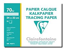 Clairefontaine Fine Arts - Pochette papier calque - 20 feuilles - 24 x 32 cm - 70 gr