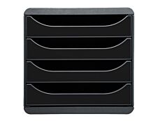 Exacompta BigBox - Module de classement 4 tiroirs - noir/noir