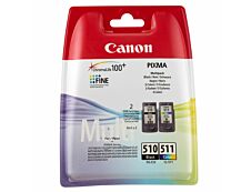 Canon PG-510/CL-511 - Pack de 2 - noir, cyan, magenta, jaune - cartouche d'encre originale