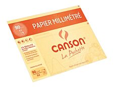 Canson - Pochette papier à dessin millimétré - 12 feuilles - A4 - 90G
