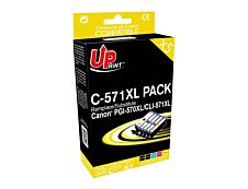 Cartouche compatible Canon CLI-571XL/PGI-570XL - pack de 5 - noir x2, cyan, magenta, jaune - UPrint C.570/571XL 