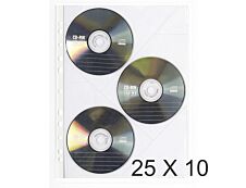 Exacompta - 25 Packs de 10 Pochettes perforées pour CD - A4 - 11/100