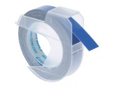 Dymo - Ruban d'étiquettes auto-adhésives 3D - 1 rouleau (9 mm x 3 m) - fond bleu brillant