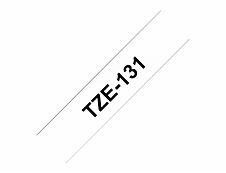 Brother TZe131 - Ruban d'étiquettes auto-adhésives - 1 rouleau (12 mm x 8 m) - fond transparent écriture noire 