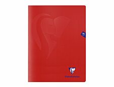 Clairefontaine Mimesys - Cahier polypro 24 x 32 cm - 96 pages - petits carreaux (5x5 mm) - rouge