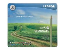 Lyra Graduate - 24 Crayons de couleur - boîte métal
