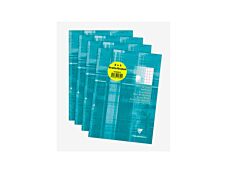 Clairefontaine - Blocs de cours 3+1 gratuit perforés 2 trous 200 pages A4 - carreaux 10x10 avec marge