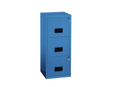 Classeur 3 tiroirs pour dossiers suspendus - 96 x 40 x 40 cm - bleu