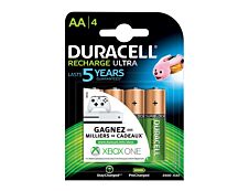 DURACELL Ultra DX1500 - 4 piles alcalines rechargeables - AA HR6