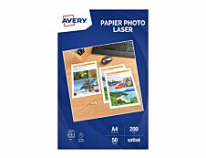Avery - Papier Photo brillant recto/verso - A4 - 200 g/m² - impression laser - 50 feuilles