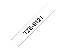 Brother TZeS121 - Ruban d'étiquettes auto-adhésives - 1 rouleau (9 mm x 8 m) - fond transparent écriture noire