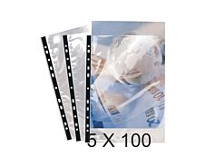 Exacompta - 5 Packs de 100 Pochettes perforées - A4 - 9/100 - cristal