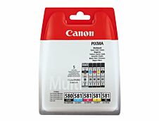 Canon PGI-580/CLI-581 - Pack de 5 - noir, noir photo, cyan, magenta, jaune - cartouche d'encre originale