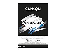 Canson Graduate - Bloc dessin - 20 feuilles - A4 - 120 gr - noir