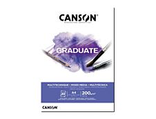 Canson Graduate Mixed Media - Bloc dessin - 20 feuilles - A4 - 200 gr