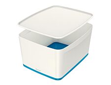 Leitz MyBox - Boîte de rangement format moyen - blanc/bleu