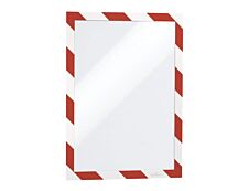 Durable Duraframe Magnetic Security - Cadre d'affichage magnétique bicolore - A4 - rouge/blanc