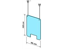 Exacompta - Vitre de protection à suspendre avec kit de fixation - 99 x 66 cm