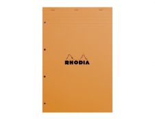 Rhodia Basics - Bloc notes - A4 - 160 pages - grands carreaux - 80g - orange