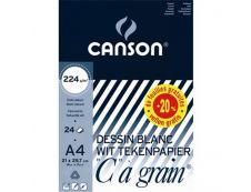 Canson C à grain - Bloc dessin - 24 feuilles - A4 - 224 gr