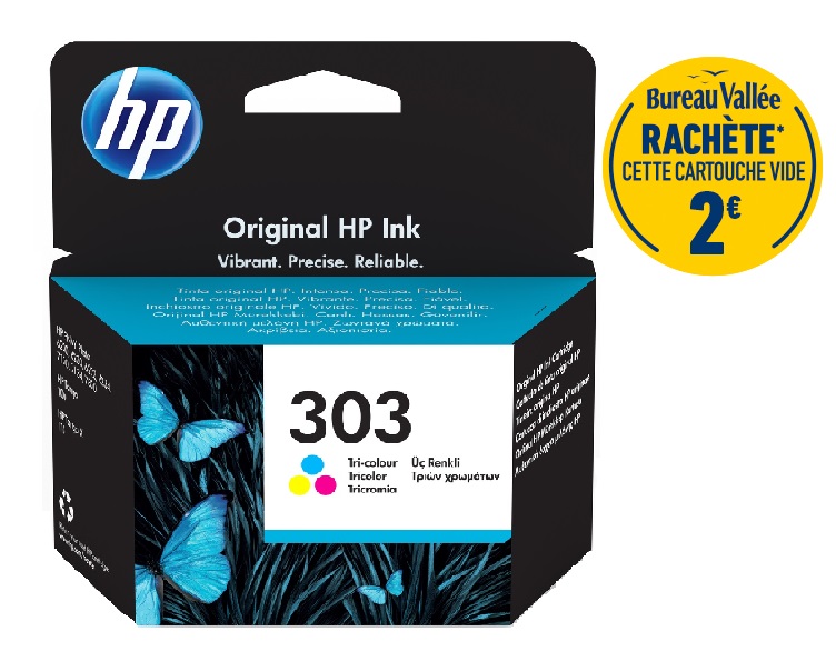 Cartouche Hp Bureau Vallée HP 303 - cyan, magenta, jaune - cartouche d'encre originale Pas Cher