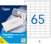 Apli Agipa - 6500 Étiquettes adhésives blanches multi-usages - 38 x 21,2 mm - coins droits - réf 118990