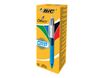 BIC 4 Couleurs Grip - Stylo bille 4 couleurs - noir, rouge, bleu, vert - 1 mm - moyen - rétractable (pack de 12)