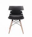 Chaise TESS - pieds bois et acier noir - noir