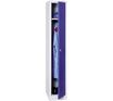 Vestiaire industrie propre monobloc 1 colonne - H180 x L30 x P50 cm - gris/bleu