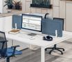 Écran de séparation acoustique pour bureau (sans support de fixation) - L80 x H43 cm - bleu chiné