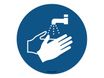 Take Care by CEP - Sticker de signalisation mural : lavage des mains obligatoire - 30 cm de diamètre