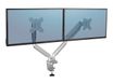 Fellowes Platinum series - Bras porte écran double réglable -  fixation sur bureau - gris