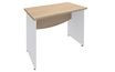 Bureau droit DUAL - L80 - Pieds blanc - plateau imitation Chêne clair