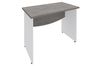Bureau droit DUAL - L80 - Pieds blanc - plateau imitation Chêne gris
