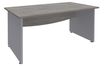 Bureau droit DUAL - L120 - Pieds Alu - plateau imitation Chêne gris