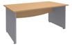 Bureau droit DUAL - L180 - Pieds Alu - plateau imitation Hêtre
