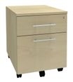 Caisson mobile IDRA/DUAL - L43 x H56 x P60 cm - 2 Tiroirs dont 1 dossier suspendu - Imitation Erable
