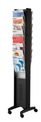 Présentoir mobile double face - 16 cases pour documents format A4 - noir