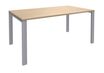 Bureau simple IRIS - L140 cm - Pieds aluminium - plateau imitation Chêne clair