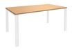 Bureau simple IRIS - L180 cm - Pieds blanc - plateau imitation Hêtre