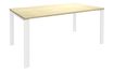 Bureau simple IRIS - L180 cm - Pieds blanc - plateau imitation Erable