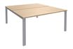 Bureau Bench IRIS - L140 cm - Plan de départ - Pieds aluminium - plateau imitation Chêne clair